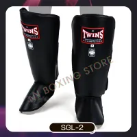 Twins Shin Guards SGL-2 Black ( M,L) Genuine Leather MMA K1 ทวินส์สเปเชียล สนับแข้ง สีดำ ป้องกันหน้าแข้ง สำหรับการซ้อมมวย หนังแท้