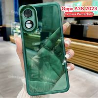 A38 Oppo เคลือบเลนส์ด้วยไฟฟ้าเคสใสนิ่มสำหรับ A38 Oppo 38A 38 OppoA38 2023 4G 5G ฝาหลังซิลิโคนเคสโทรศัพท์โปร่งใสกันกระแทก