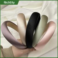 F8C503Y สีลูกอมสี ที่คาดผมผ้าซาติน ฟองน้ำเสริมฟองน้ำ กันลื่น แถบคาดศีรษะกว้าง น่ารักน่ารักๆ ชุดคลุมศีรษะ ห่วงรัดผม สำหรับผู้หญิง