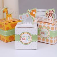 20pcs Animal Candy Boxes Wild One Birthday Party Decor Kids Gift Packaging Box Bag Safari Birthday Party Jungle Animal Box