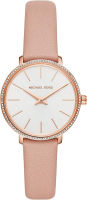 Michael Kors Womens Mini Pyper Two Hand Stainless Steel Watch Pink Glitz/32mm