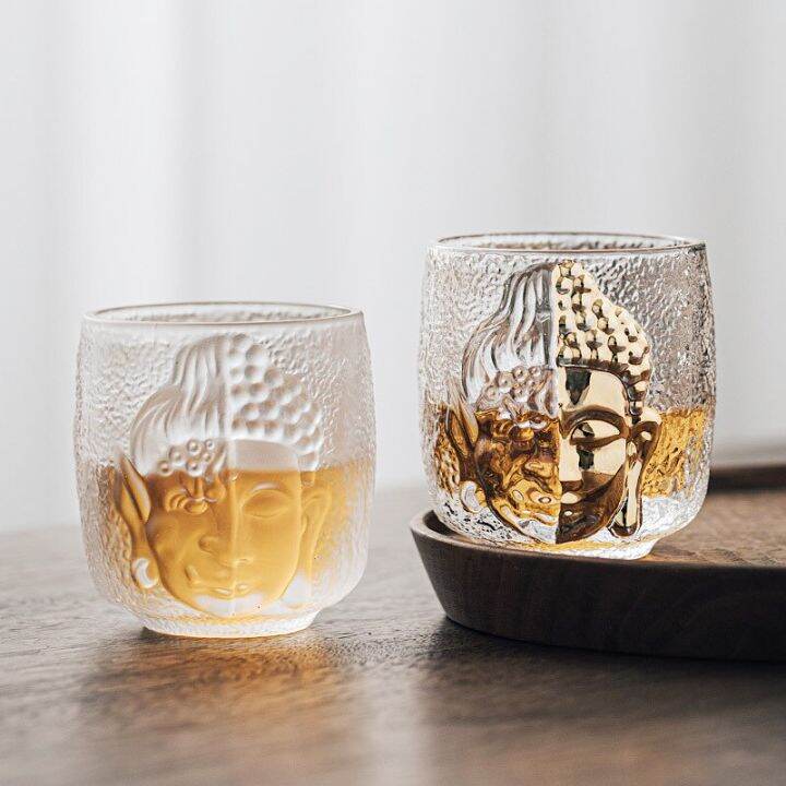 Buddha Demon Whisky Tumbler Thailand Exotic Zen Glassware Drink Cup