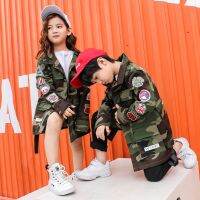 [COD] Childrens camouflage long-sleeved windbreaker jacket boys hip-hop performance autumn girls clothes tide