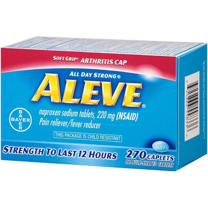 Aleve Soft Grip Arthritis Caplets, Fast Acting All Day Pain Relief, 220 ...