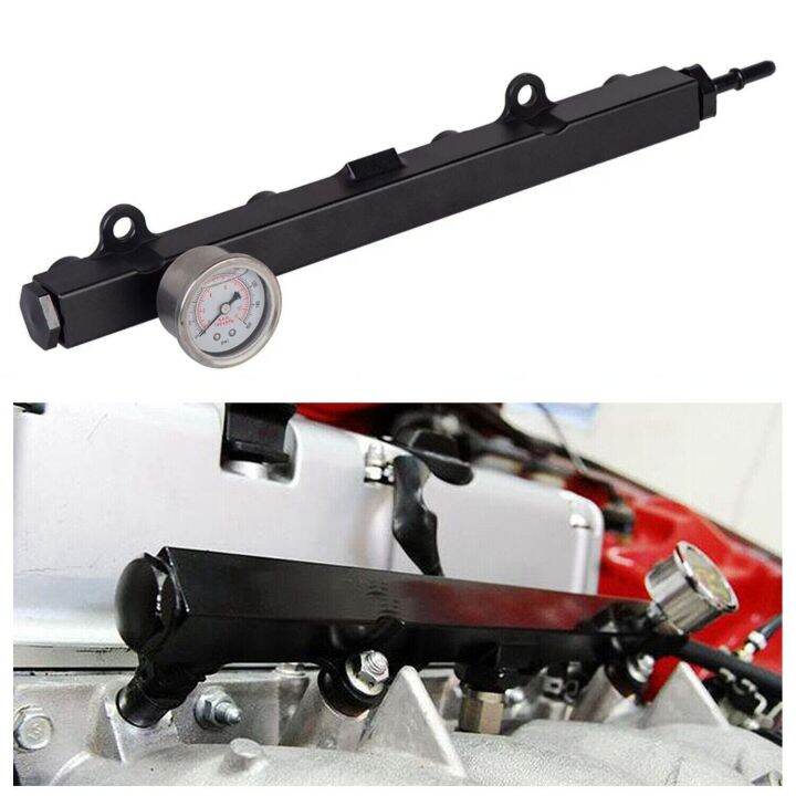 Aluminium K Series High Flow Injection Fuel Rail With Gauge Heavy Fuel Rail Kit For HONDA K20