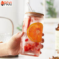 PAXI กระบอกน้ำกันรั่วสำหรับชาเย็น Botol Kaca Minum พกพาได้สำหรับใช้ในบ้านชาเบียร์กาแฟเย็นฤดูร้อน