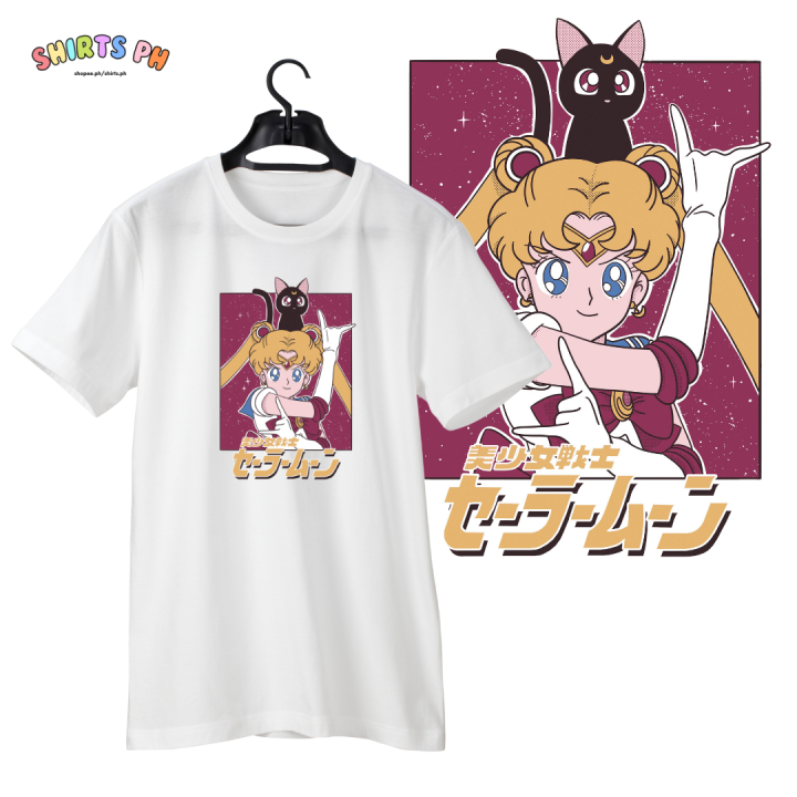 Sailor Moon & Luna Aesthetic Anime Tshirt | Shirts.PH | Lazada PH