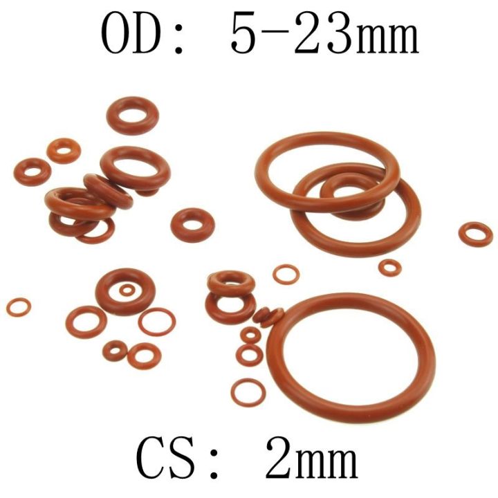 200pieces-2mm-thickness-silicon-rubber-o-ring-sealing-5-23mm-od-red-heat-resistance-o-ring-seals-gaskets
