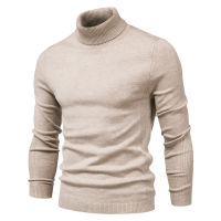 New Winter Men Turtleneck Sweater Casual Solid Color Warm Pullover High Quality Slim High Neck Long Sleeve Sweater Men