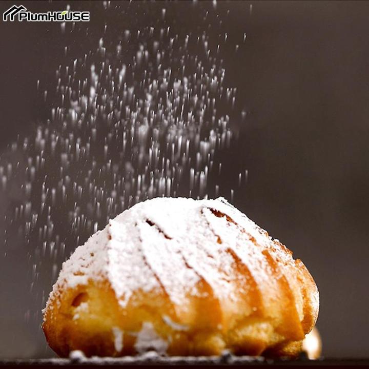 เครื่องเขย่าน้ำตาลผงเครื่องร่อนผงปัดฝุ่นกระชอนโรยแป้งเครื่องมือทำอาหาร-bakingpowder-น้ำตาลตะแกรงในครัว-essories