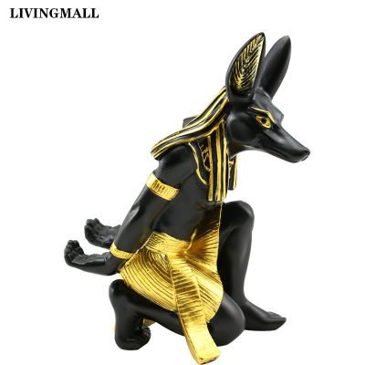 Livingmall เรซิ่นอียิปต์ Anubis พระเจ้าชั้นวางไวน์หุ่นผู้ถือสัตว์ภายในตารางตกแต่งห้องครัวห้องนั่งเล่นตกแต่งบ้าน