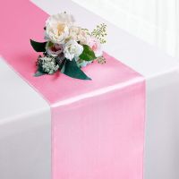 10pcs Table Runner Sashes Solid Color Satin Table Cover for Home Birthday Banquet Wedding Festival Party Table Decoration