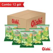 Combo 12 gói Oishi Snack Khoai Tây Siêu Mỏng Tater Thins Vị Dưa Leo 75g gói