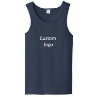 Logo custom 100 cotton quick-drying running vest training fitness vest gym mens sports suit sleeveless mens