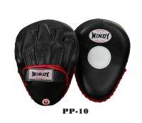 Windy Focus Mitts PP-10 Black-Red Genuine Leather For training Muay Thai MMA K1 เป้ามือ วินดี้ แบบทรงโค้ง สำหรับซ้อมมวยไทย ทำจากหนังแท้ สีดำ-แดง