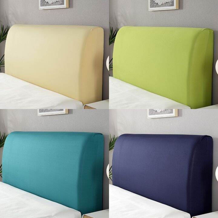 เตียงผ้าสีทึบปลอกหุ้มหัวไม้กอล์ฟผ้าสแปนเด็กซ์รวมทุกอย่าง-cover-headboard-ที่ป้องกันเฟอร์นิเจอร์ยืดหยุ่นสำหรับบ้านโรงแรม