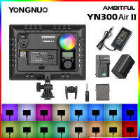 YONGNUO YN300AIR II RGBกล้องLEDแฟลชวิดีโอ,ชุดอุปกรณ์เสริมแสงไฟสำหรับถ่ายภาพ + อะแดปเตอร์AC