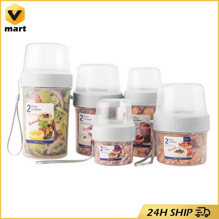 Breakfast On The Go Yogurt Nut Cups Cereal And Milk Container Airtight Food  Storage Box Sealed