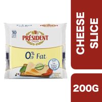 ?Product of UAE? President 0% Fat Cheese Slice 200g ++ เพรซิเดนท์  ชีสสไลซ์ ไขมัน 0% 200 กรัม