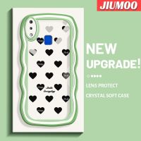 JIUMOO เคสสำหรับ VIVO Y91 Y91i Y95การ์ตูนสีดำรักดีไซน์ใหม่คอลอร์ขอบคลื่นกันกระแทกแบบใสนิ่มเคสมือถือโปร่งใสลายกล้องถ่ายรูปที่สร้างสรรค์เคสซิลิกาเจลฝาครอบป้องกัน