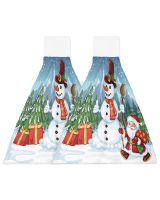 (ร้อน) คริสต์มาสมนุษย์หิมะซานตาครัวทำความสะอาดผ้าดูดซับผ้าเช็ดมือครัวเรือนจานผ้าครัวผ้าขนหนู