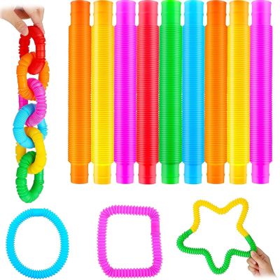 Fidget Magical Colorful Folding Plastic Pop Tube Coil Teaching Educational