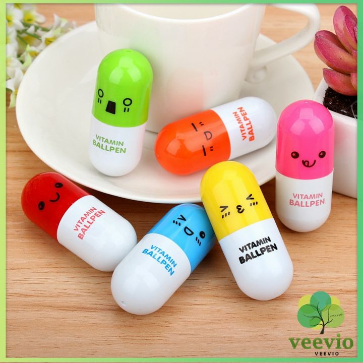 veevio-ปากกาแคปซูล-ปากกาลูกลื่น-ปากกาแฟชั่น-capsule-ballpen-มีสินค้าพร้อมส่ง-on-sale