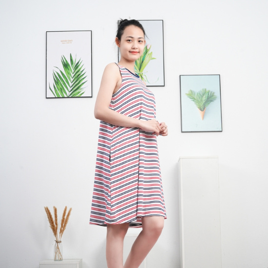 Đầm suông sát nách kẻ sọc đơn giản thiết kế sang trọng,Váy suông dài chất  liệu dệt kim Suong01 | Shopee Việt Nam