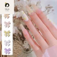 YALA โปร่งใส ละเอียดอ่อน เสน่ห์ เครื่องมือทำเล็บ โบว์ตกแต่งเล็บ เครื่องประดับเล็บเพชร เครื่องประดับ DIY Bowknots เครื่องประดับคริสตัล 3 มิติ