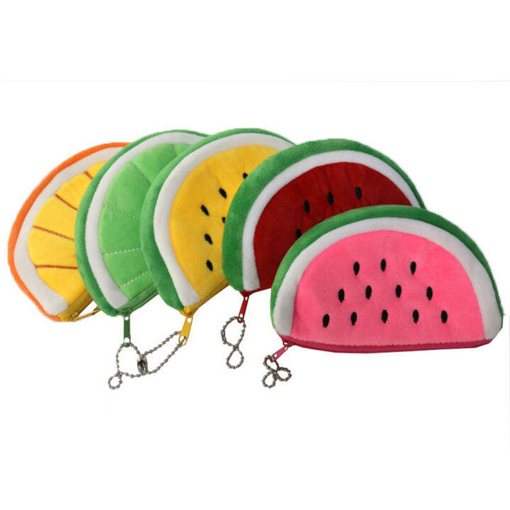 zipper-coin-wallet-for-girls-coin-purse-for-women-fruit-wallet-lovely-plush-key-bag-watermelon-coin-purse