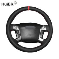 【Big-Sales】 Auto City (JAS) HuiER ผ้าคลุมพวงมาลัยรถยนต์เย็บมือ Funda Volante Volant สำหรับ Ford Mondeo Mk4 2007 2008 2009 2010 - S-Max 2008