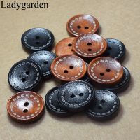 20MM Dashed Wooden Buttons Diy Sewing Garment Accessories Wooden Flatback Button for Scrapbooking Decoration Haberdashery