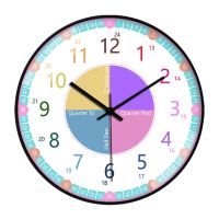 Educational Wall Clock for Children Kids Teaching Clock Learn to l Time Home school Classroom