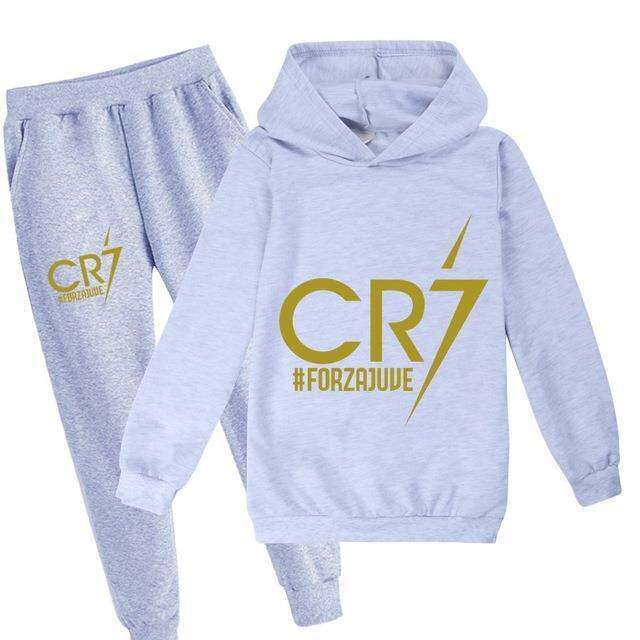 เสื้อผ้า-cr7มีฮู้ดกางเกงเหมาะสำหรับกีฬาและพักผ่อนของขวัญวันเกิดคริสต์มาสเด็กสำหรับฤดูใบไม้ผลิและฤดูใบไม้ร่วง