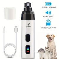 ■▨✓ Set USB Dog Nail Grinders Rechargeable Pet Nail Clippers Quiet Electric Dog Cat Paws Trimmer Tools