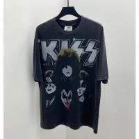 ❤️ Ready Stock ❤️ Oversized shirt vintage wash vintage texture Kiss heavy metal rock band direct spray print casual short sleeve round neck T-shirt