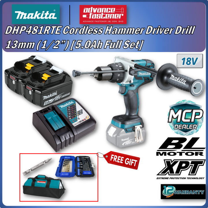DHP481RTE / DHP481RFE / DHP481Z 18V Cordless Hammer Driver Drill 13MM ...