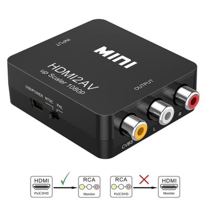 Hdmi-เข้ากันได้ Rca ตัวแปลงเอวี /Cvsb/r กล่องวิดีโอ Hd 1080P 1920*1080 60Hz Hd2av สนับสนุน Ntsc Pal เอาท์พุท Hdmitoav