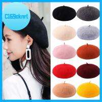 C169CKNRL สีทึบทึบ หมวกเบเร่ต์ขนสัตว์ อบอุ่นและอบอุ่น ขนสัตว์หนาขึ้น หมวกเบเร่ต์ศิลปิน ภาษาฝรั่งเศสคำ อุปกรณ์เสริมเสริม หมวกบีนนี่ หญิงหญิงหญิง