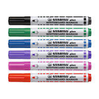 STABILO สตาบิโล Plan 641 ปากกาไวท์บอร์ด ไวท์บอร์ด หัวกลม ชุด 6 สี ( กลิ่นไม่ฉุน )