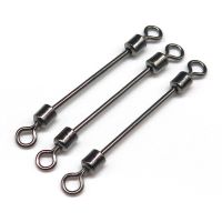 Minfishing 50pcs/lot long fishing Swivels Lead Sheath Tube Swivel Stainless Steel Rolling swivels fishing Stopper sea fishing