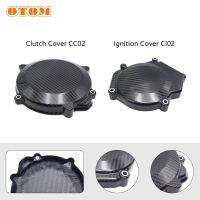 OTOM ฝาครอบคาร์บอนไฟเบอร์จุดระเบิดสำหรับตัวป้องกันคลัทช์เครื่องยนต์ยามาฮ่า YZ250 2008-2020 YZ250X 2016-2020มอเตอร์ครอส