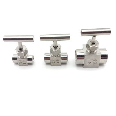 【hot】♦  304 stainless steel inner wire needle valve 1/4 thread globe flat handle high pressure 1/2