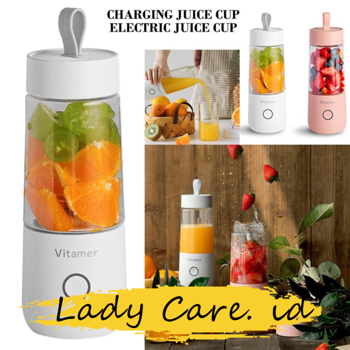 Blender VITAMER Juicer Portable ORIGINAL 350ml 4 Mata Pisau Lazada