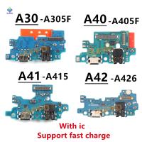 การชาร์จ Type-C USB Sub Connector Board Dock Flex Cable สําหรับ Samsung Galaxy A30 A305F A40 A405F A41 A415 A42 5G A426