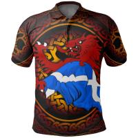 2023 Lion and Map Scotland Scotland Celtic Polo Shirt Scottish Lion with Thistle Patterns  size ：XS-6XL 008