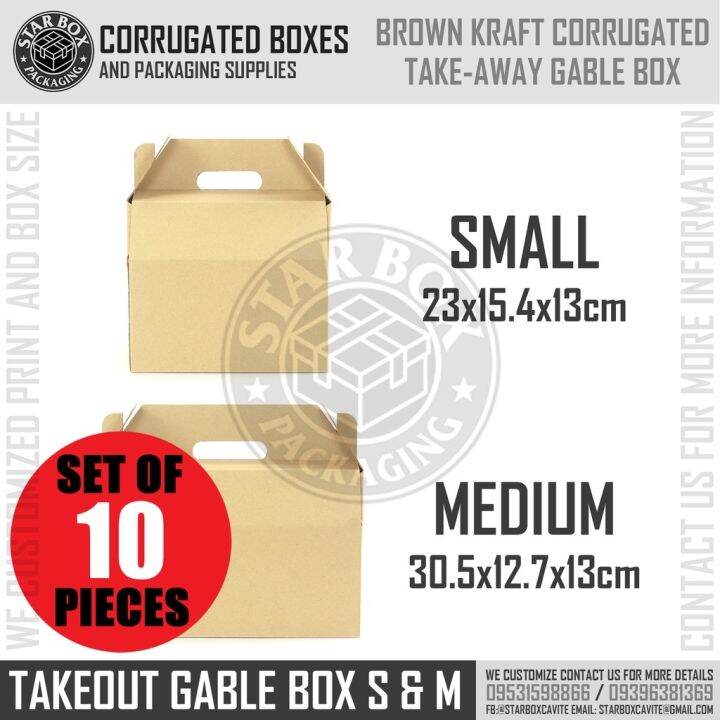 Starbox S M Takeaway Box Take Away Box Take Out Box Lechon Belly Box Box Corrugated Set of 10