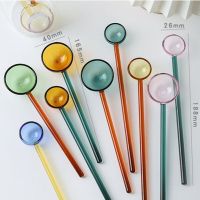 Colourful coffee stirring spoon transparent tea cafe spoons Mixture glass scoop espresso long small stirrer coffe accessories Cables