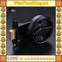 TheToolDepot ล็อคประตู304สแตนเลสปิดภาคเรียนมือจับที่มองไม่เห็นความปลอดภัยซ่อนที่ล็อคประตูกันทีจับตู้เสื้อผ้าล็อกเกอร์ด้านเดียวสีดำ