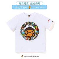 ญี่ปุ่นแบรนด์อินเทรนด์ BEII BAPE เด็กเสื้อยืด2023ใหม่ Ape-Man การ์ตูนลิงน่ารักหลวมแขนสั้น